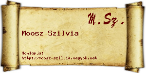 Moosz Szilvia névjegykártya